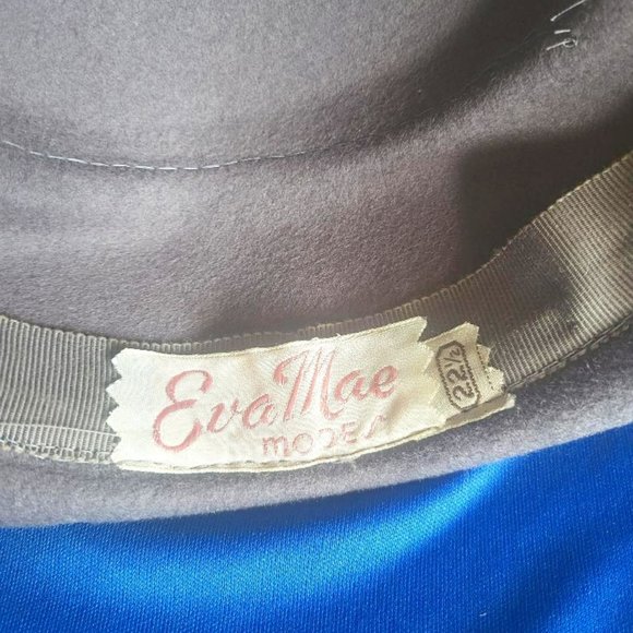 Vintage 1950’s Gray Felt Eva Mae Mode Women's Hat with Satin Accent - Picture 10 of 12